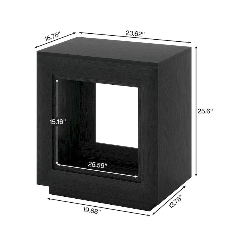 Table d'appoint rectangulaire de style rustique de 23,62 pouces pour salon, table de chevet