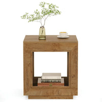 Table d'appoint rectangulaire de style rustique de 23,62 pouces pour salon, table de chevet