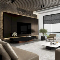 Meuble TV, Meuble multimédia noir et blanc avec 2 tiroirs - 78,7W