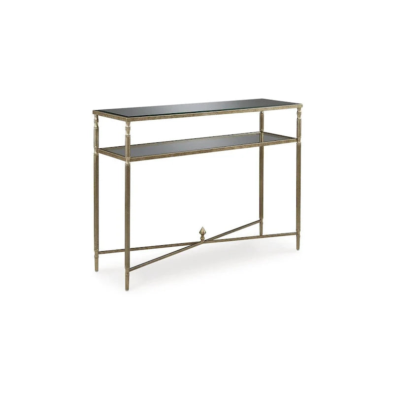 Signature Design by Ashley Cloverty Console – Or vieilli – 114 cm (L) x 35,5 cm (P) x 84 cm (H)
