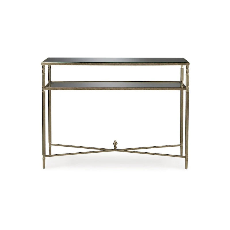 Signature Design by Ashley Cloverty Console – Or vieilli – 114 cm (L) x 35,5 cm (P) x 84 cm (H)