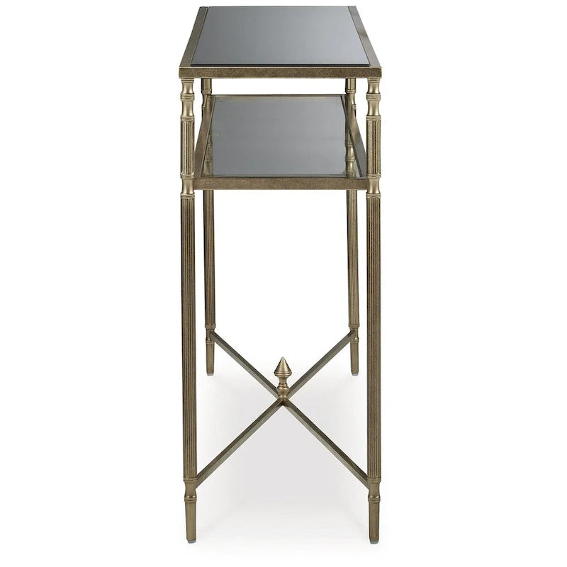 Signature Design by Ashley Cloverty Console – Or vieilli – 114 cm (L) x 35,5 cm (P) x 84 cm (H)