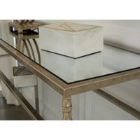 Signature Design by Ashley Cloverty Console – Or vieilli – 114 cm (L) x 35,5 cm (P) x 84 cm (H)