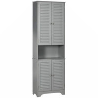 Meuble de Rangement sur Pied pour Salle de Bain avec 2 Armoires et Plan de Travail, Meuble Bas de Salle de Bain