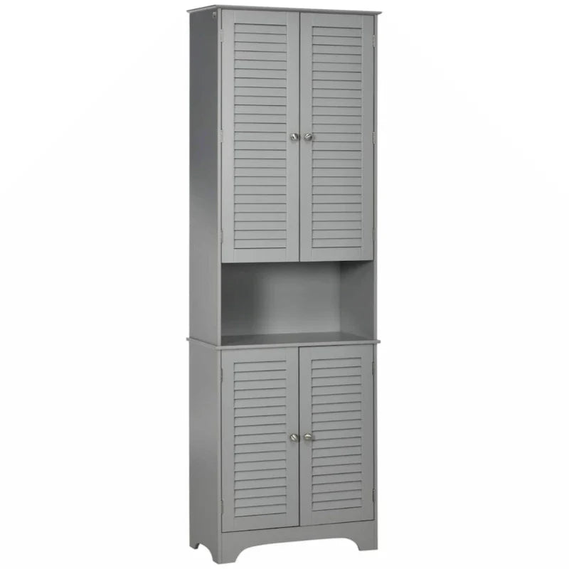 Meuble de Rangement sur Pied pour Salle de Bain avec 2 Armoires et Plan de Travail, Meuble Bas de Salle de Bain