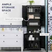Meuble de Rangement sur Pied pour Salle de Bain avec 2 Armoires et Plan de Travail, Meuble Bas de Salle de Bain