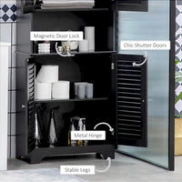 Meuble de Rangement sur Pied pour Salle de Bain avec 2 Armoires et Plan de Travail, Meuble Bas de Salle de Bain