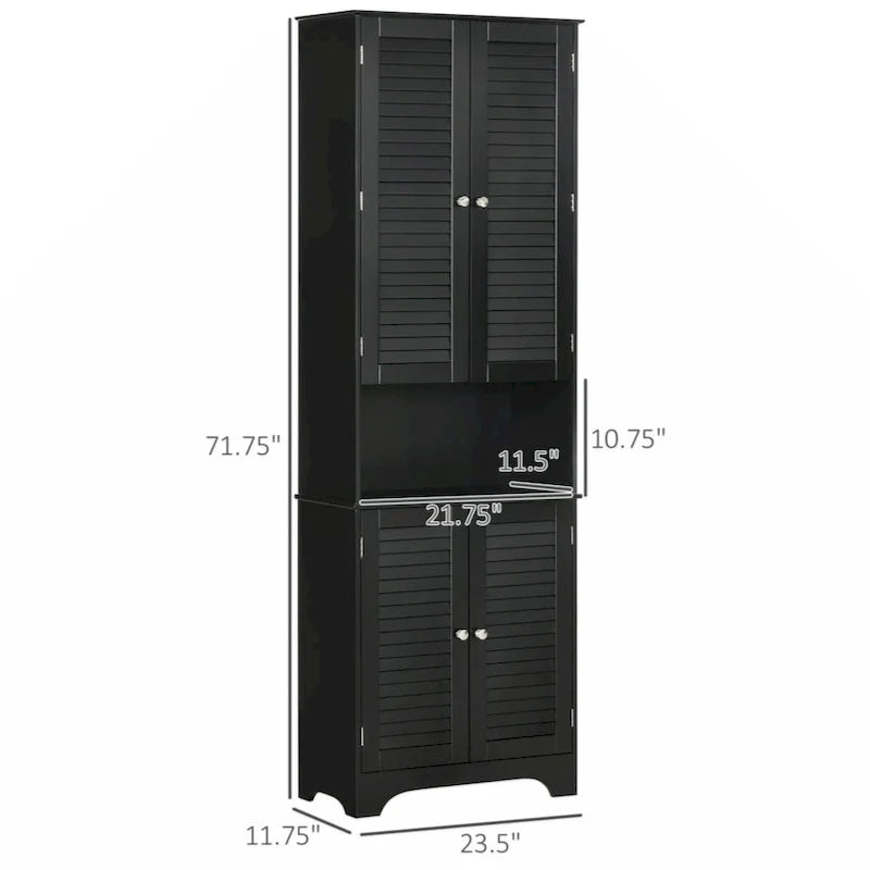 Meuble de Rangement sur Pied pour Salle de Bain avec 2 Armoires et Plan de Travail, Meuble Bas de Salle de Bain