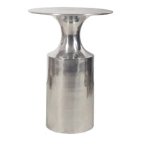 Table d'appoint Macari Art Déco en aluminium poli – 36,8 cm (L) x 36,8 cm (P) x 53,3 cm (H)
