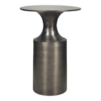 Table d'appoint Macari Art Déco en aluminium poli – 36,8 cm (L) x 36,8 cm (P) x 53,3 cm (H)