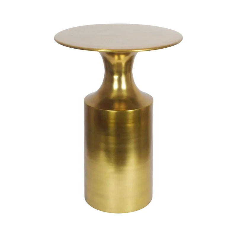 Table d'appoint Macari Art Déco en aluminium poli – 36,8 cm (L) x 36,8 cm (P) x 53,3 cm (H)