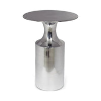 Table d'appoint Macari Art Déco en aluminium poli – 36,8 cm (L) x 36,8 cm (P) x 53,3 cm (H)
