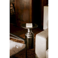 Table d'appoint Macari Art Déco en aluminium poli – 36,8 cm (L) x 36,8 cm (P) x 53,3 cm (H)