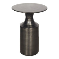 Table d'appoint Macari Art Déco en aluminium poli – 36,8 cm (L) x 36,8 cm (P) x 53,3 cm (H)