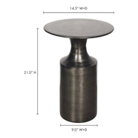 Table d'appoint Macari Art Déco en aluminium poli – 36,8 cm (L) x 36,8 cm (P) x 53,3 cm (H)