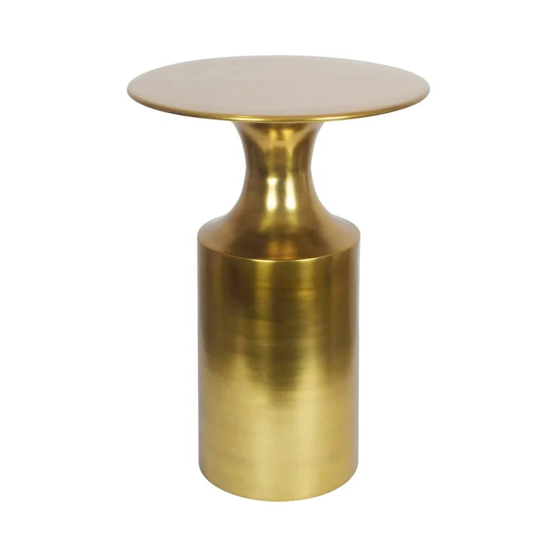 Table d'appoint Macari Art Déco en aluminium poli – 36,8 cm (L) x 36,8 cm (P) x 53,3 cm (H)