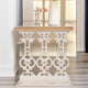 Console vintage en bois avec plateau brun