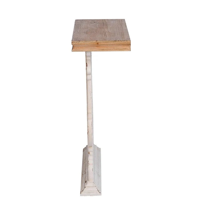 Console vintage en bois avec plateau brun