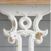 Console vintage en bois avec plateau brun
