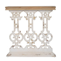 Console vintage en bois avec plateau brun
