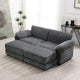 Ensemble canapé-lit sectionnel modulable convertible à combinaison libre 4 places rembourré, assise profonde, ottoman, gris