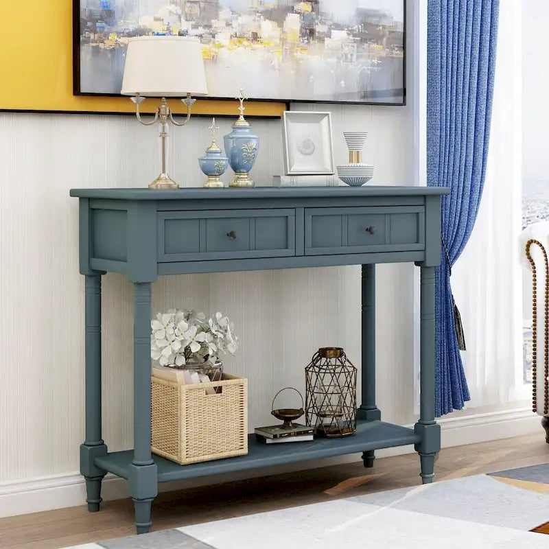 Console série Daisy avec 2 tiroirs et étagère inférieure