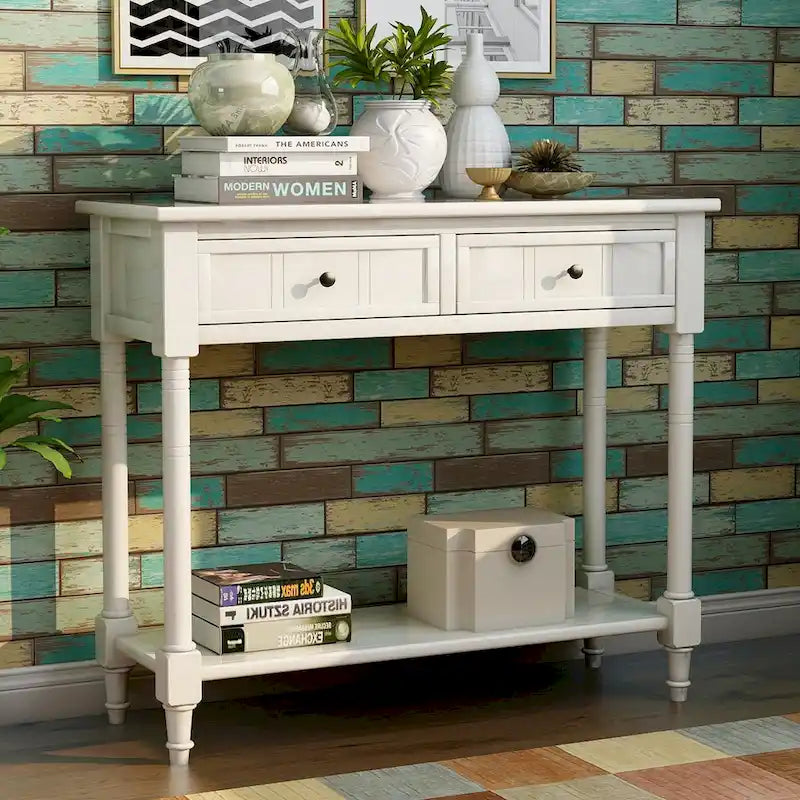 Console série Daisy avec 2 tiroirs et étagère inférieure