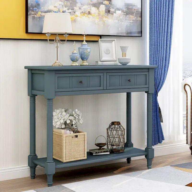 Console série Daisy avec 2 tiroirs et étagère inférieure