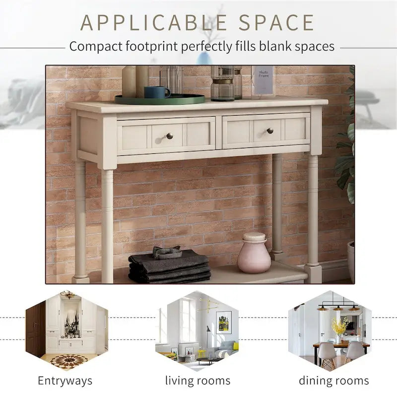 Console série Daisy avec 2 tiroirs et étagère inférieure