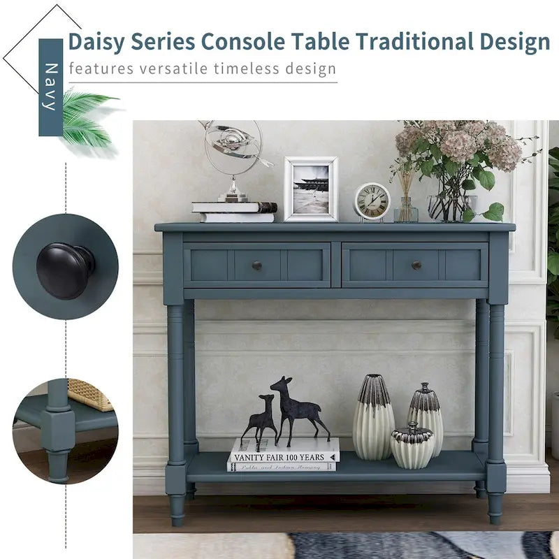 Console série Daisy avec 2 tiroirs et étagère inférieure
