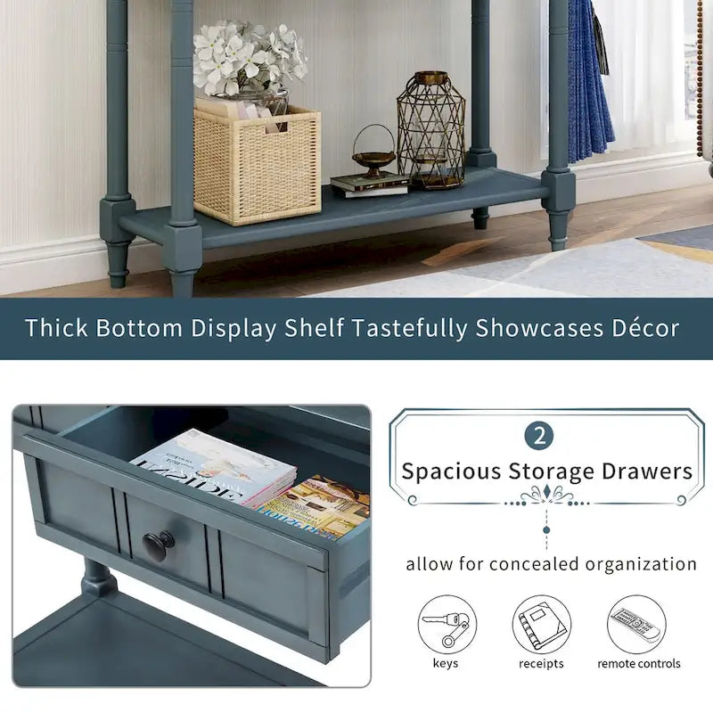Console série Daisy avec 2 tiroirs et étagère inférieure