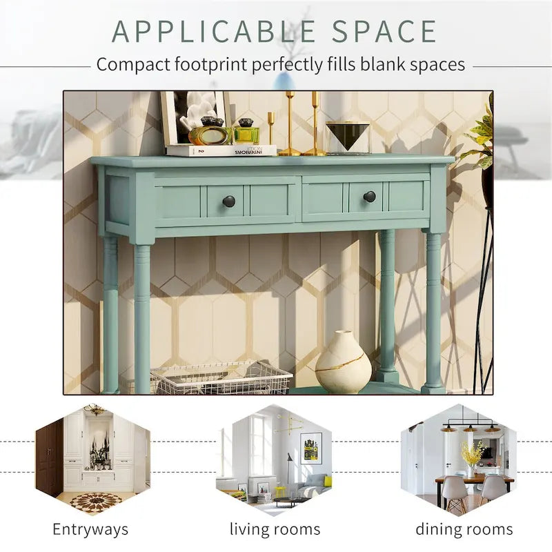 Console série Daisy avec 2 tiroirs et étagère inférieure