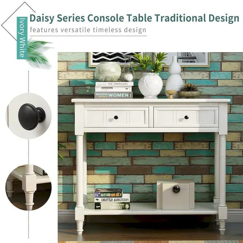 Console série Daisy avec 2 tiroirs et étagère inférieure