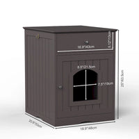 Maisonnette pour animaux en bois avec bac à litière et tiroir, table d'appoint, caisse de transport intérieure pour chat, niche pour chat (marron)