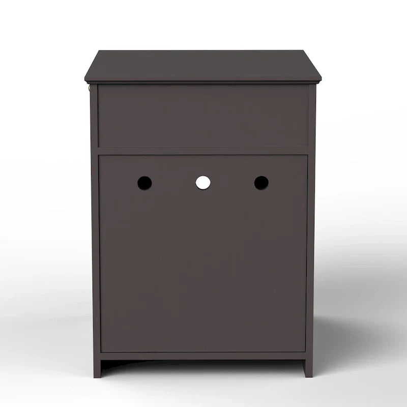 Maisonnette pour animaux en bois avec bac à litière et tiroir, table d'appoint, caisse de transport intérieure pour chat, niche pour chat (marron)