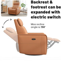 Fauteuil inclinable pivotant à bascule électrique 32.3 de large avec ports USB
