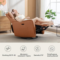 Fauteuil inclinable pivotant à bascule électrique 32.3 de large avec ports USB