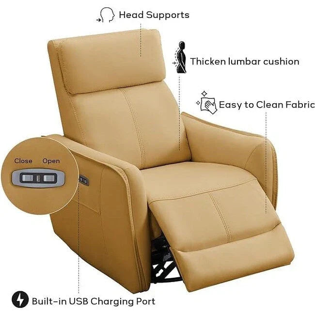 Fauteuil inclinable pivotant à bascule électrique 32.3 de large avec ports USB