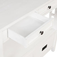 Table console de 36 po en pin de style rustique pour entrée de canapé avec 4 tiroirs et 1 étagère de rangement