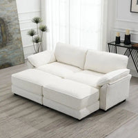Canapé modulable convertible avec pouf