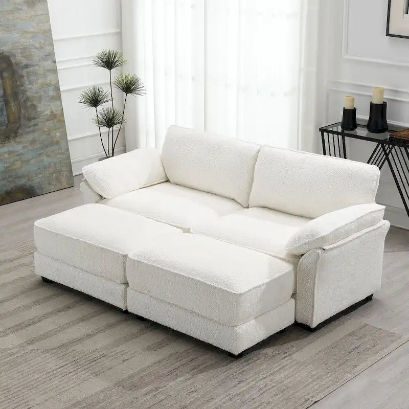 Canapé modulable convertible avec pouf