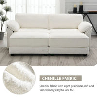 Canapé modulable convertible avec pouf