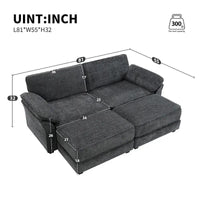 Canapé modulable convertible avec pouf