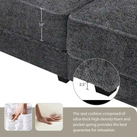 Canapé modulable convertible avec pouf