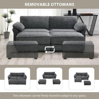 Canapé modulable convertible avec pouf