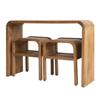 Table en bois Waterfall Edge et 2 tables d'appoint gigognes - 45,0L x 14,0l x 30,0H