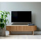 Meuble TV bas coulissant arrondi Rye Studio Mid-Century Modern, 63W, naturel - 18W x 63L x 19H