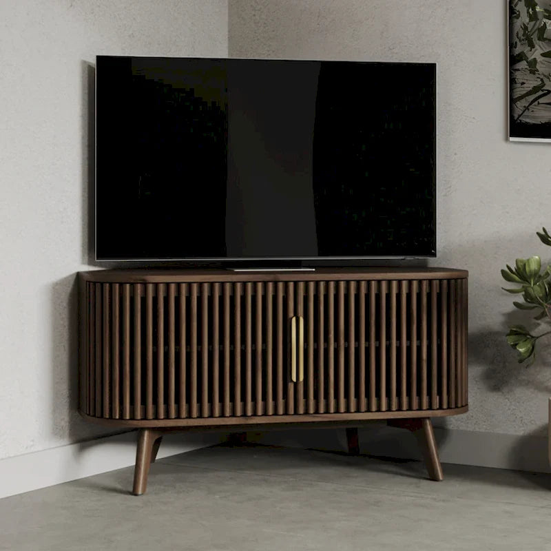 Meuble TV d'angle en bois Sierra Studio London avec accents du milieu du siècle