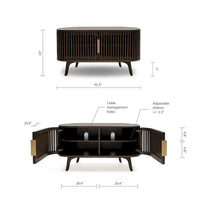 Meuble TV d'angle en bois Sierra Studio London avec accents du milieu du siècle