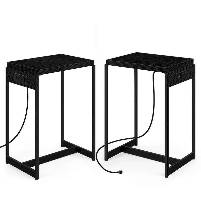 Tables de chevet (lot de 2) avec station de charge